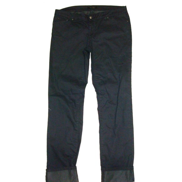 New NWT Womens 14 32 Prana Kara Jeans Skinny Dark Blue Cuff Long Stretch Organic - Picture 2 of 7